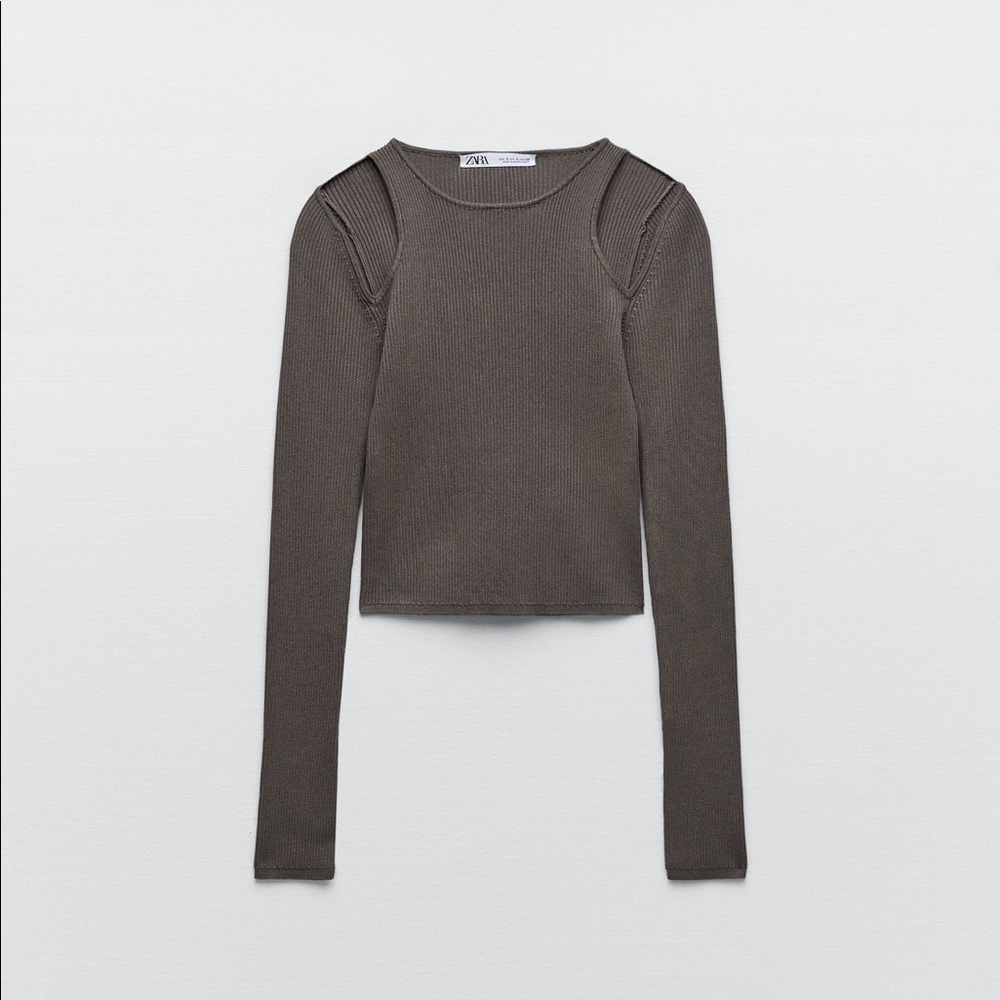 Small Zara cut out long sleeve top NWT